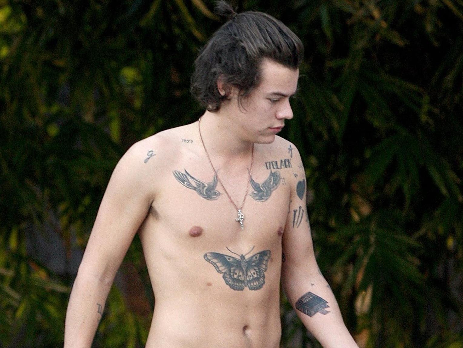 Harry Styles 'don tim' fan nu khi chup anh nguc tran tren tap chi hinh anh