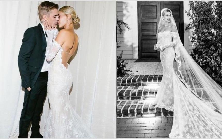 Dong chu tren vay cuoi cua Hailey Bieber bi sai chinh ta? hinh anh