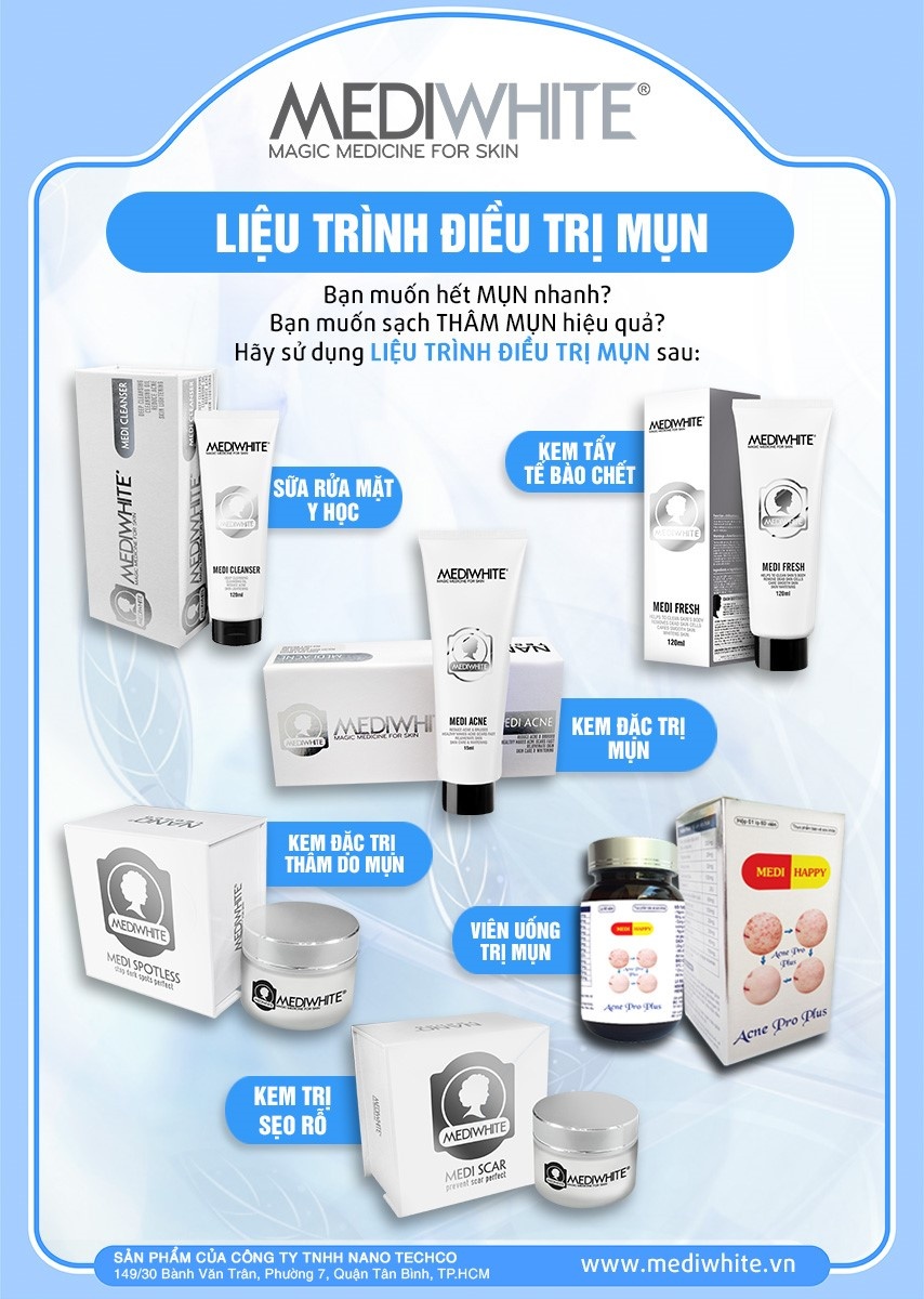 Medi White, trị mụn, liệu trình trị mụn ảnh 1 Medi White, tri mun, lieu trinh tri mun anh 1