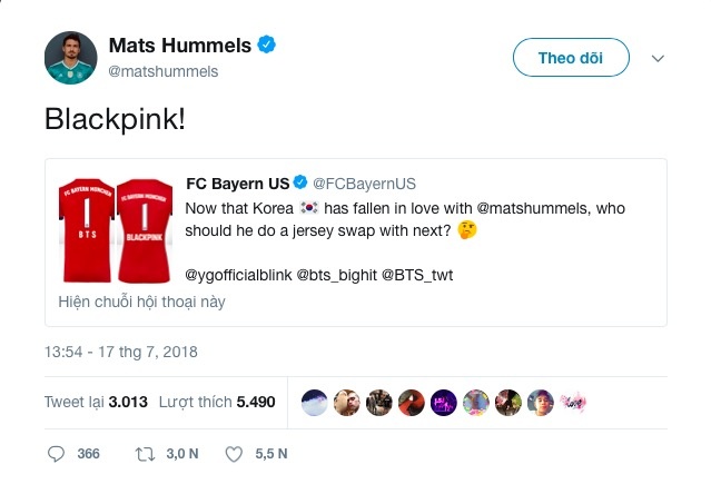 mats hummels hâm mộ black pink ảnh 1 mats hummels ham mo black pink anh 1