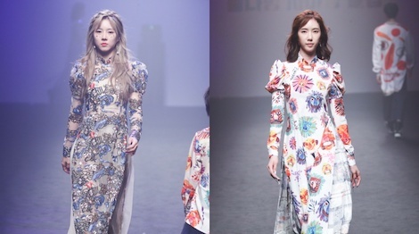 Ao dai Viet xuat hien tren san runway cua Tuan le thoi trang Seoul hinh anh