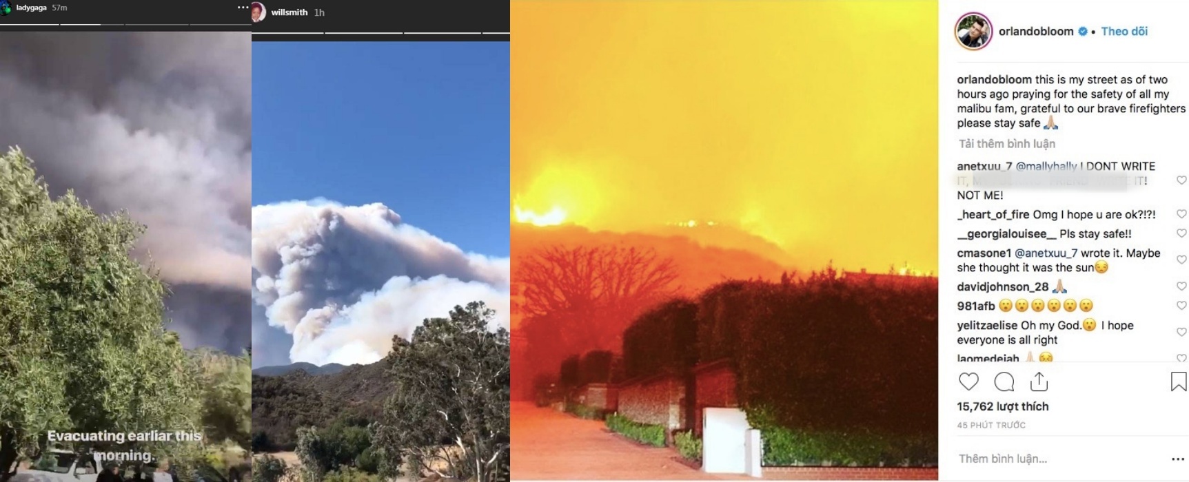 sao hollywood bị đe dọa1 vì cháy rừng ảnh 1 sao hollywood bi de doa1 vi chay rung anh 1