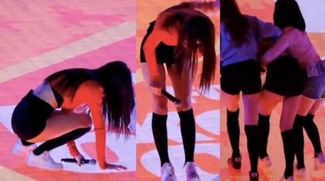 My nu than hinh chuan nhat Kpop guc nga tren san khau vi kiet suc hinh anh