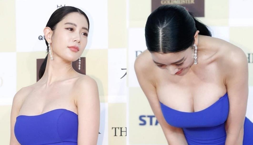 Nu dien vien Han gay chu y khi o ep vong mot qua da tren tham do hinh anh