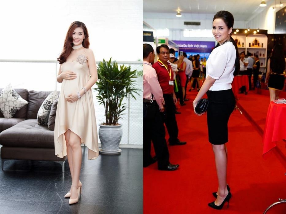 sao nu mang bau di giay cao got anh 3