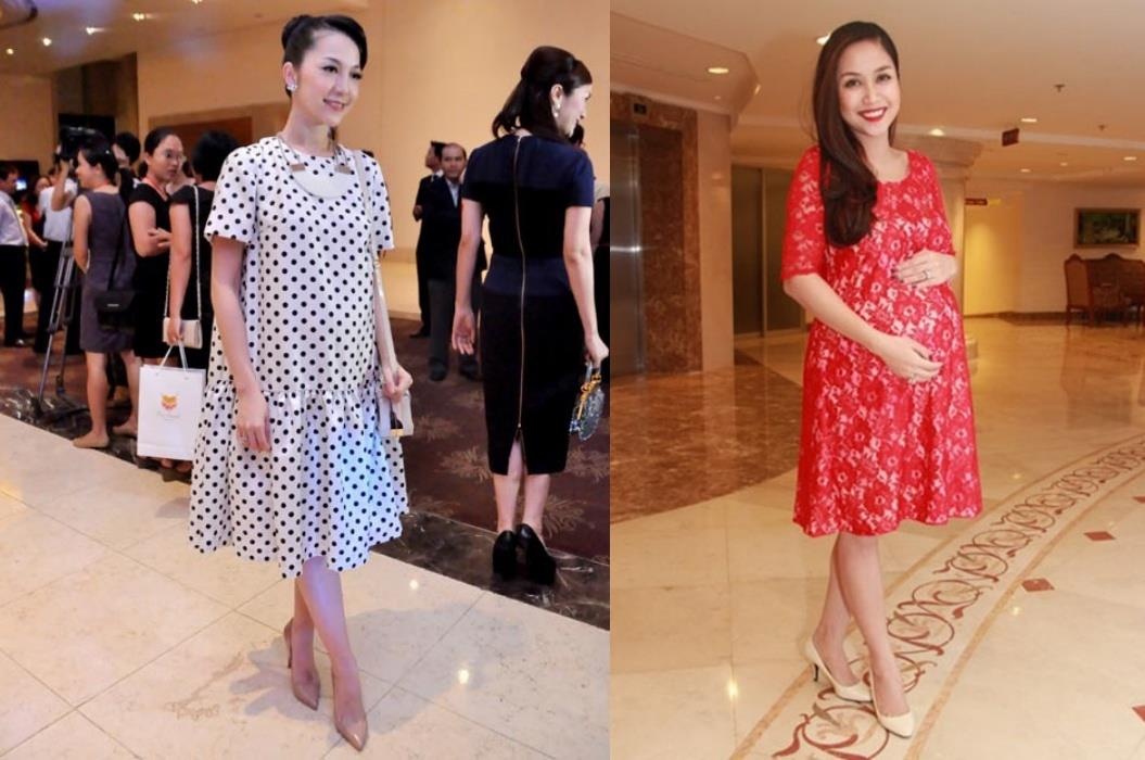 sao nu mang bau di giay cao got anh 6