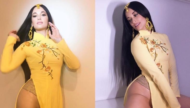 Nu ca si My bi chi trich vi mac ao dai khong quan hinh anh