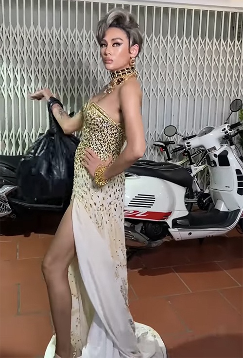 hoa hậu khánh vân mặc váy dạ hội đi đổ rác ảnh 6 hoa hau khanh van mac vay da hoi di do rac anh 6