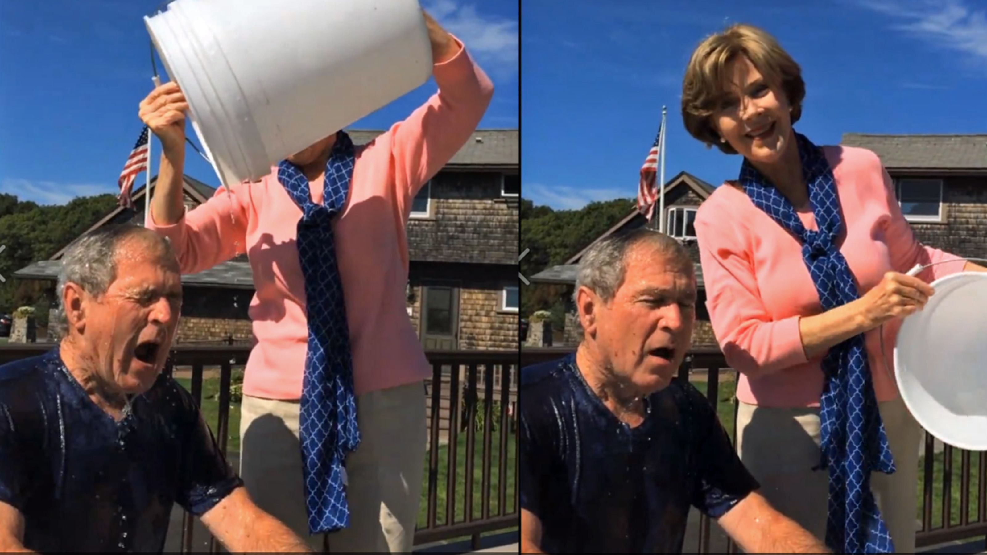 Cựu Tổng thống Mỹ George W.Bush tham gia thử thách. 