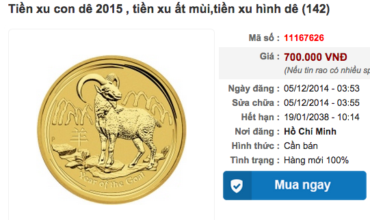 3.	Tiền xu Úc dành riêng cho năm Ất Mùi có một mặt in hình nữ hoàng Elizabeth, mặt còn lại in hình con dê và dòng chữ 