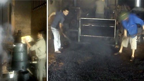 Các quy trình “phù phép” đậu nành, bắp rang thành cà phê tại cơ sở Thiên Tính.