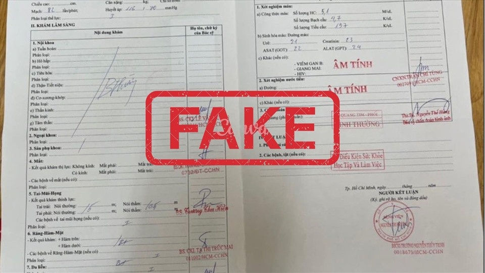 Lam gia giay kham suc khoe cua Benh vien Nguyen Tri Phuong hinh anh