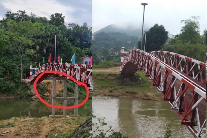 Cau moi khanh thanh chua day 2 thang, tru chinh da bi lu cuon troi hinh anh