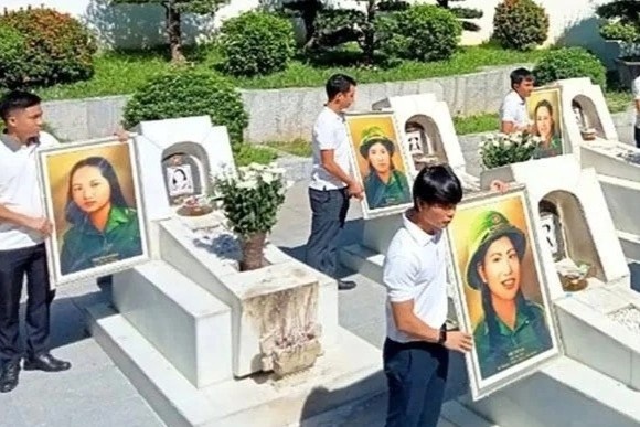 Tiep nhan anh phuc dung 10 nu anh hung liet si TNXP Nga ba Dong Loc hinh anh