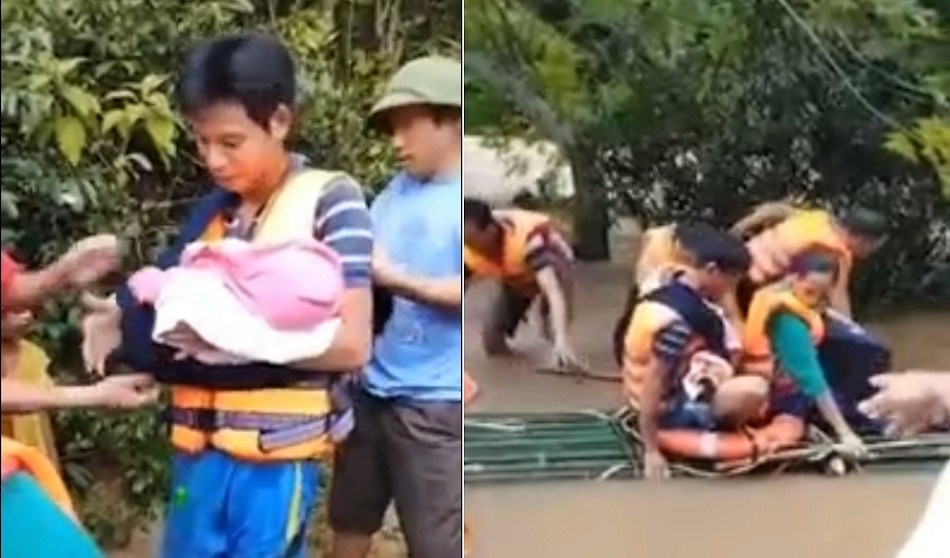 Chuc nguoi hoi ha ket be dua chau be benh nang vuot lu du di cap cuu hinh anh