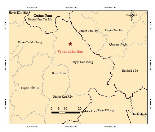 Kon Tum xay ra 10 tran dong dat trong mot buoi sang hinh anh