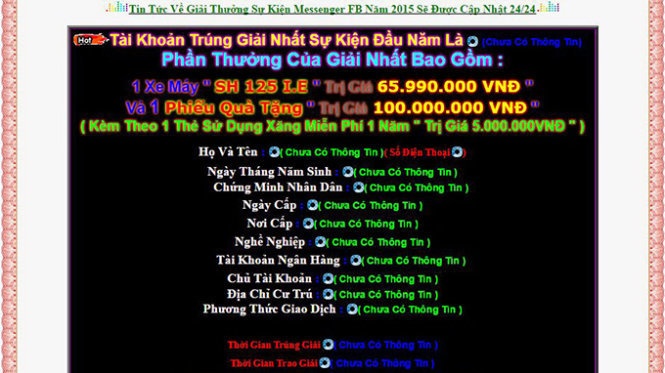 Một loại tin nhắn lừa người sử dụng Facebook trúng xe Liberty -