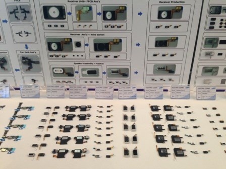 Gian hàng của một doanh nghiệp Hàn cung ứng linh kiện cho Samsung tại triển lãm.