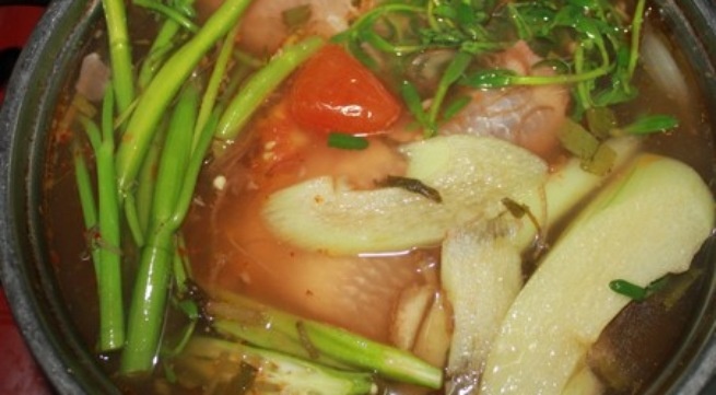 Canh cá diêu hồng.