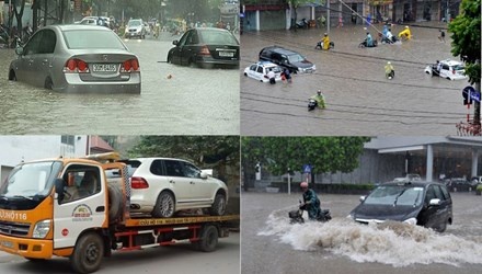 Bi kip lai xe qua duong ngap nuoc hinh anh