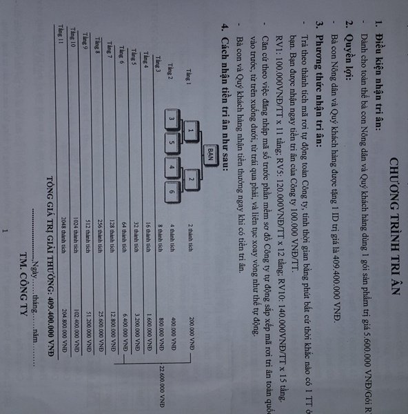 Với mức tri ân lên đến 409 triệu đồng thì nhiều người nông dân sẽ dễ dàng sập bẫy.