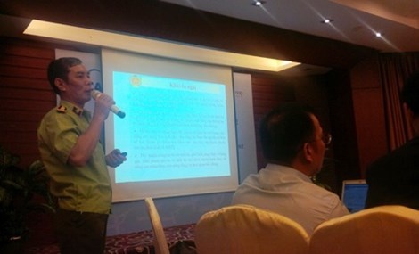 Ông Nguyễn Đăng Khoa (Trưởng phòng Pháp chế, Cục Quản lý thị trường, Bộ Công Thương) nói về tình hình hàng nhái, giả vi phạm sở hữu trí tuệ.