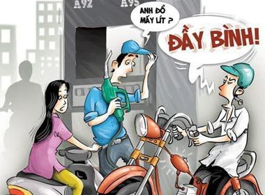 Co do xang day binh, xang chay nguoc vao cay, mat tien oan hinh anh