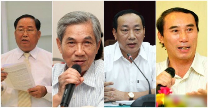 Từ trái qua phải: Ông Tạ Long Hỷ, ông Bùi Danh Liên, Thứ trưởng Nguyễn Hồng Trường, ông Nguyễn Văn Phụng.