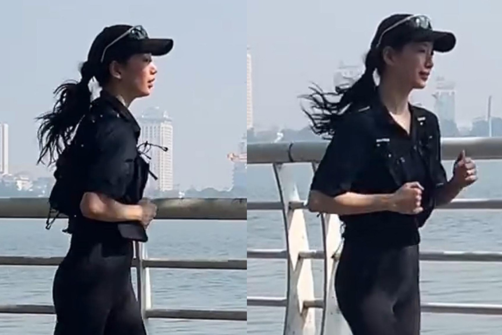 Du khach ke luc bat gap Suzy chay bo o Ho Tay hinh anh