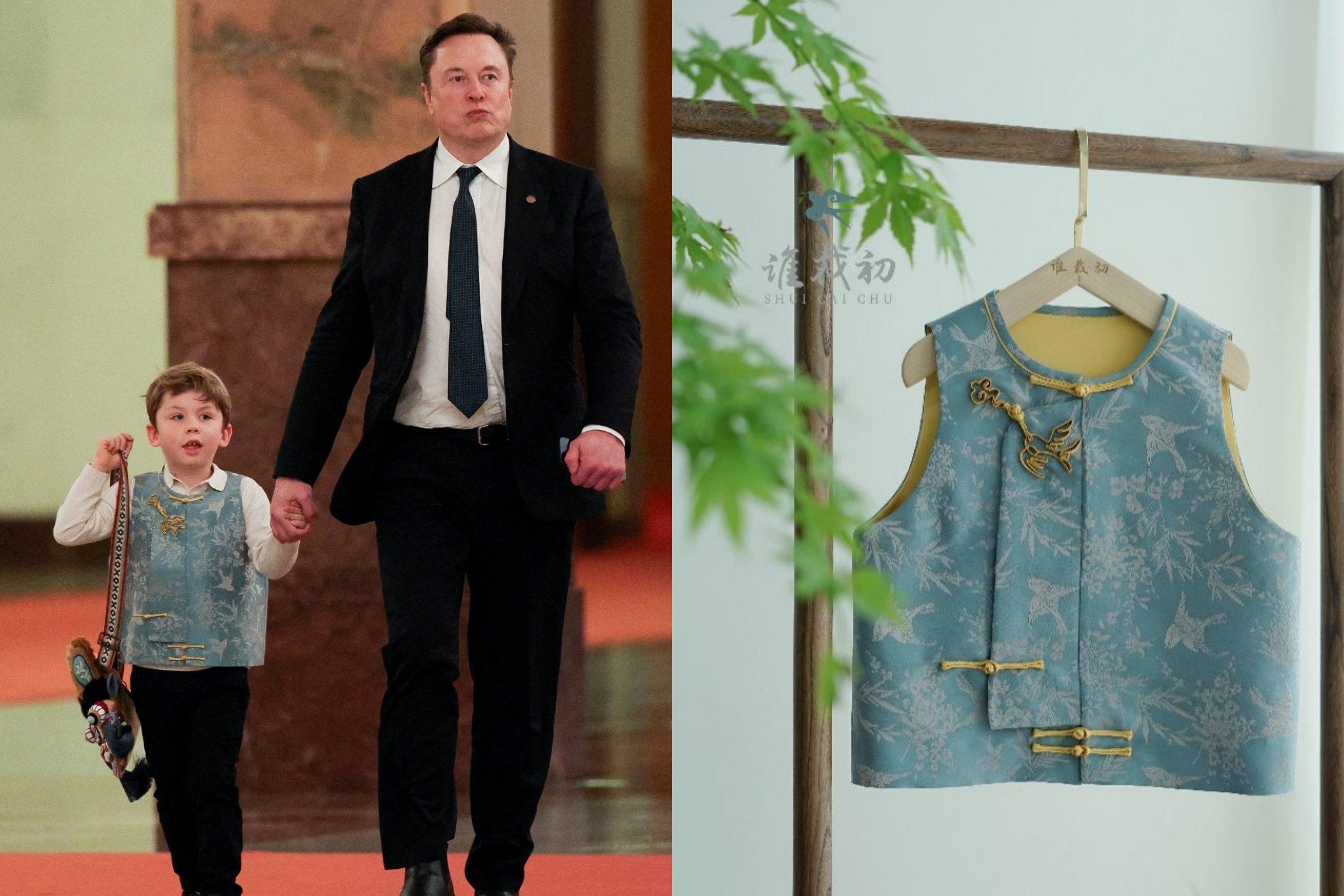 Den luot chiec ao gile cua con trai Elon Musk 'bung no' MXH Trung Quoc hinh anh