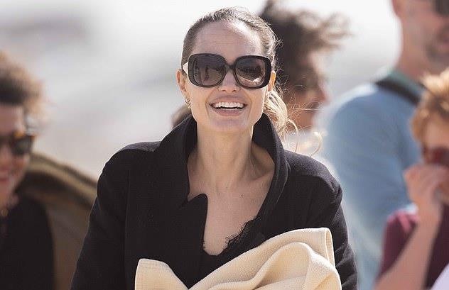 Angelina Jolie dua cac con di dao bien hinh anh