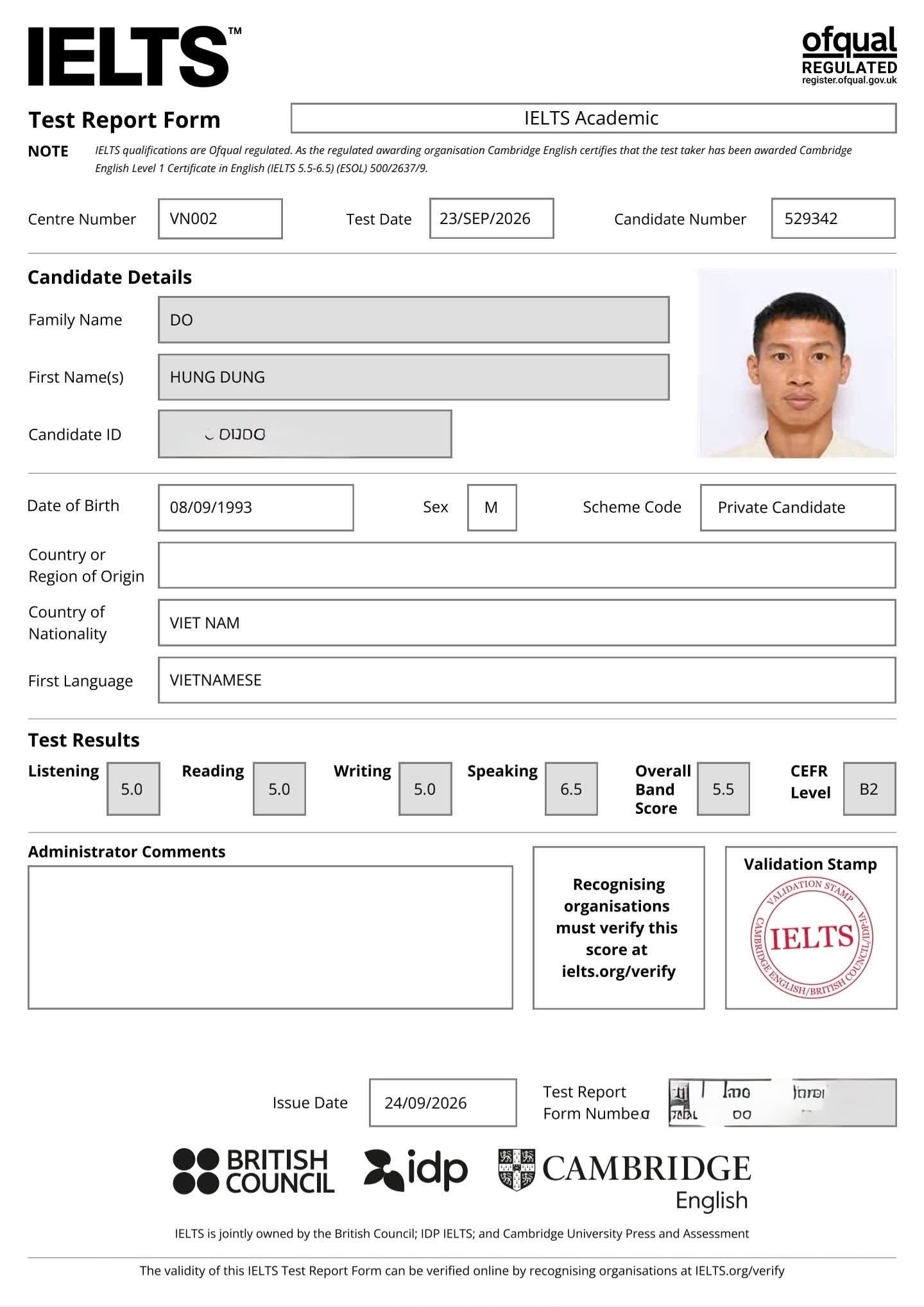 Đỗ H&ugrave;ng Dũng IELTS ảnh 1
