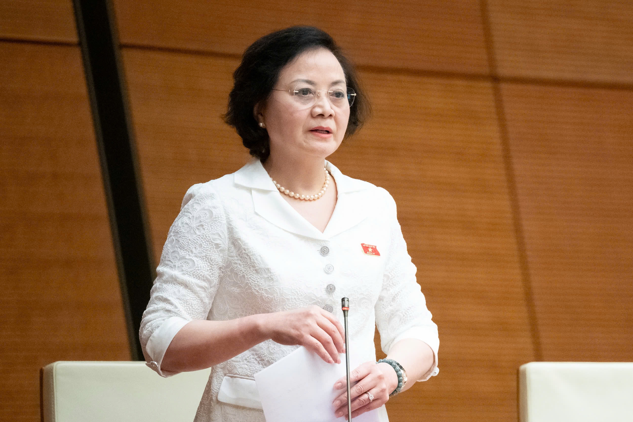 Tan Pho thu tuong Pham Thi Thanh Tra giai trinh truoc Quoc hoi hinh anh