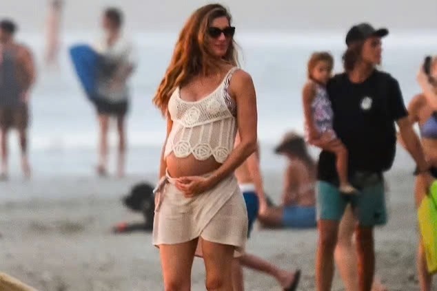 Sieu mau Gisele Bundchen khoe bung bau hinh anh