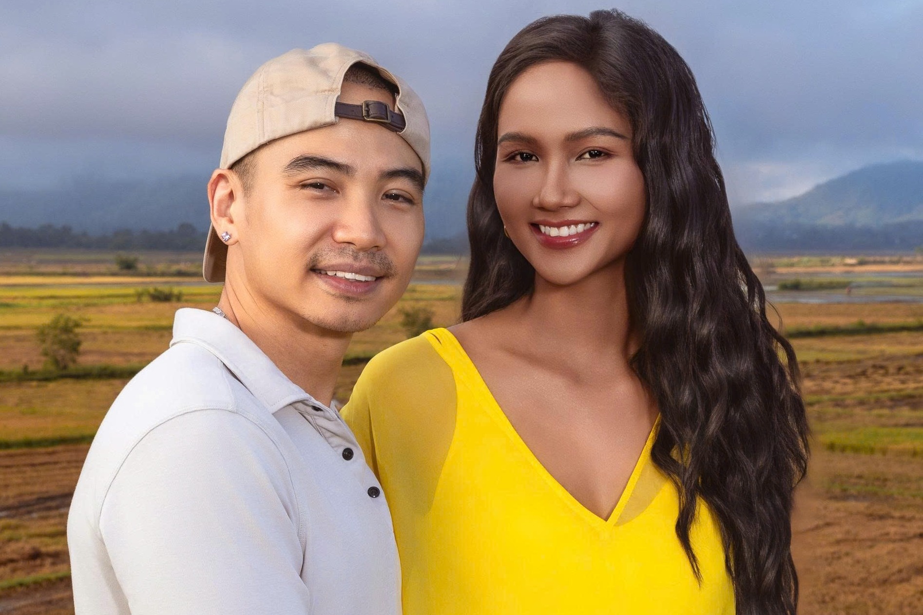 H'Hen Nie khoe bung bau hinh anh