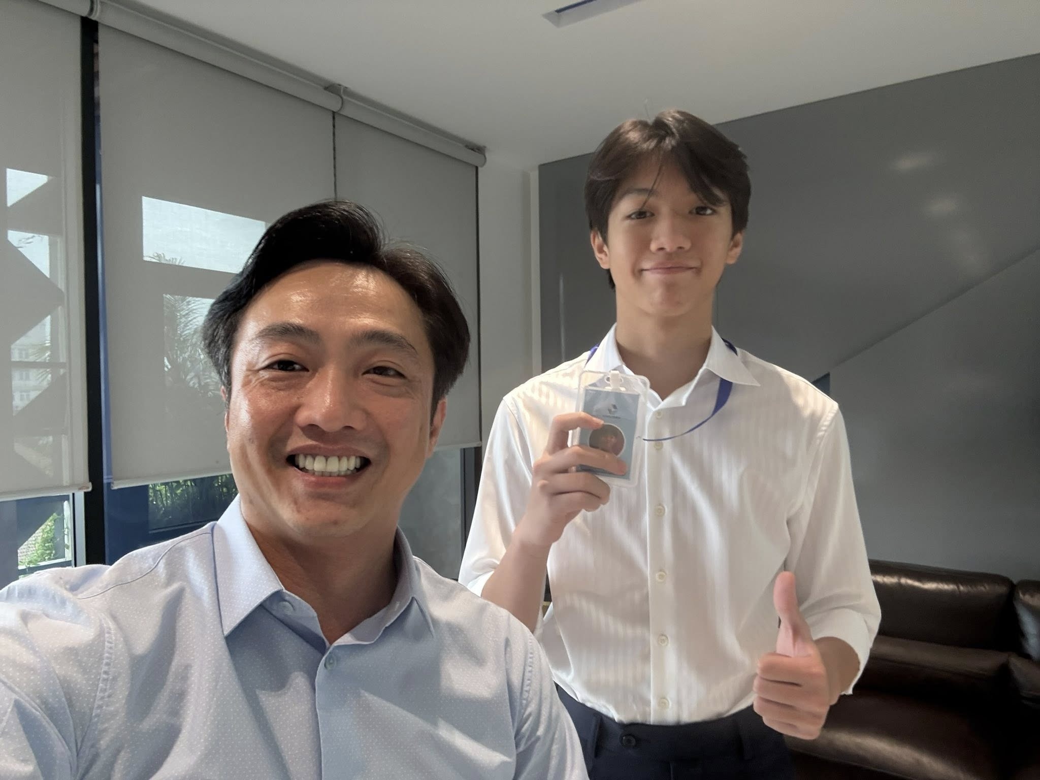 Doanh nhan Nguyen Quoc Cuong tu hao ve con trai hinh anh