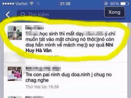 Co giao mam non mat viec vi xuc pham tro tren Facebook hinh anh