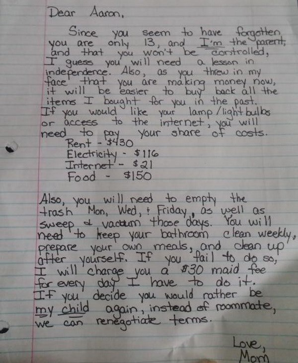 Bức thư người mẹ gửi cho con.