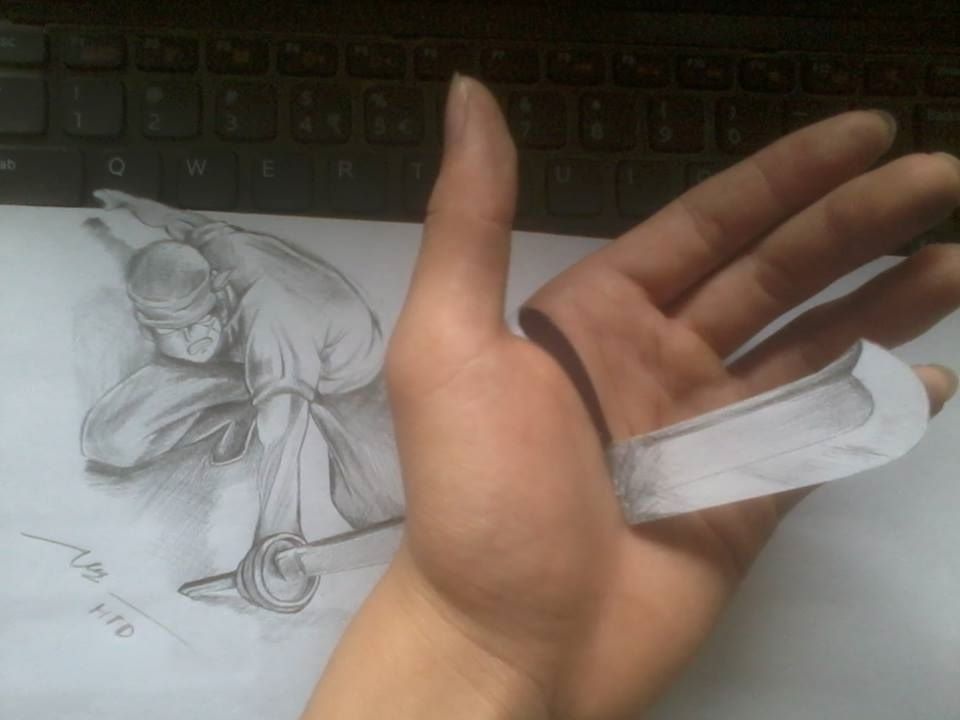 Một trong những bức tranh 3D của Hoàng Duy. Ảnh: NVCC