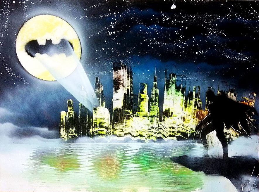 Thanh Hieu ve hiep si bong dem bang cach phun son hinh anh