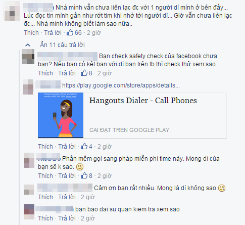Để giúp những gia đình có người thân đang ở Paris có được thông tin nhanh chóng, các tín đồ mạng xã hội đã truyền tay nhau ứng dụng đánh dấu sự an toàn trên Facebook và chia sẻ phần mềm gọi sang Pháp miễn phí.