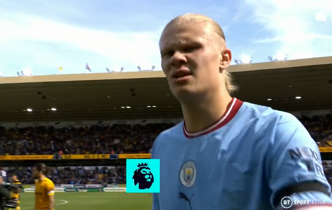 Haaland noi cau voi nguoi quay phim hinh anh