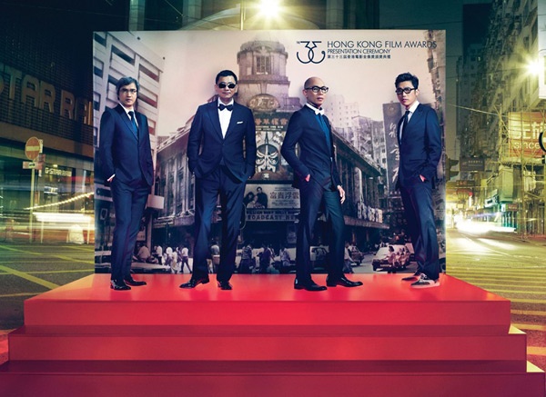 4 đề cử Đạo diễn xuất sắc nhất (từ trái sang): Trần Mộc Thắng, Vương Gia Vệ, Lâm Siêu Hiền và Quách Tử Kiện.