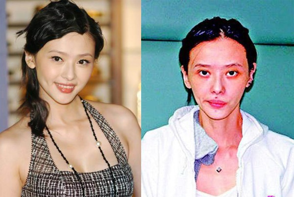 Tiêu Thục Thận trước và sau khi bị bắt vì tội sử dụng chất cấm.