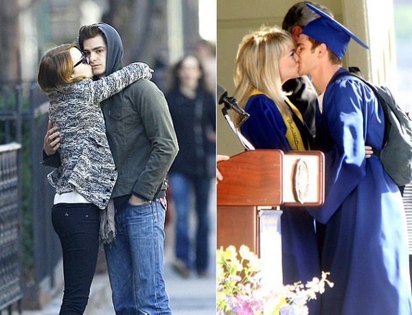Andrew Garfield và Emma Stone vô cùng ngọt ngào cả trong phim lẫn ngoài đời.
