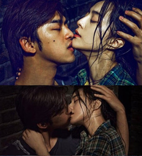 Phạm Băng Băng và bạn diễn người Đài Loan Trần Bá Lâm đã phối hợp rất ăn ý khi đóng cảnh yêu thương trong bộ phim Núi Quan Âm.