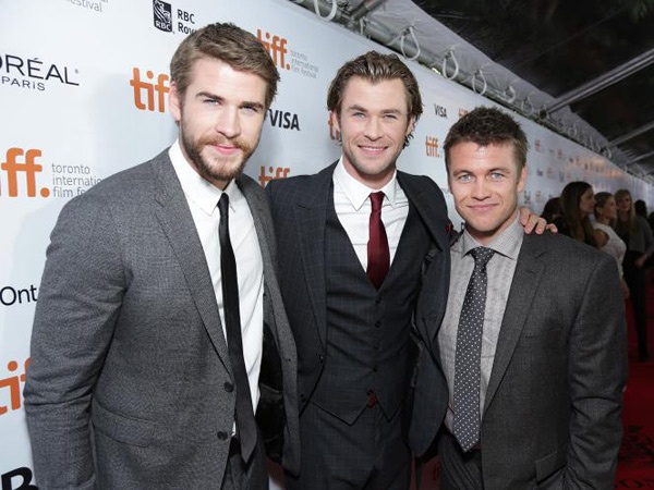 Luke Hemsworth (phải) cùng 2 người em trai Chris Hemsworth và Liam Hemsworth.