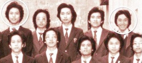 Thời học sinh của Châu Tinh Trì. Người đứng ngoài cùng bên trái, hàng trên là Lý Kiện Nhân, cậu bạn thân và người đóng vai ngoáy mũi trong phim Châu Tinh Trì.