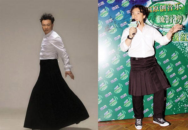 Ngoài giọng hát thiên phú, nam ca sĩ Hong Kong Trần Dịch Tấn còn tạo ấn tượng bằng phong cách thời trang khác lạ của mình, trong đó váy là một trong những trang phục anh thường chọn khi tham gia sự kiện hay trên sân khấu biểu diễn.