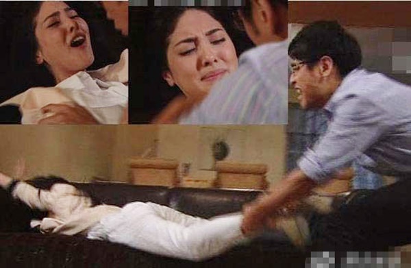 Cảnh nhân vật Tưởng Lệ do Trần Khải Lâm đóng bị cưỡng hiếp trong phim Danh môn ám chiến.